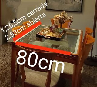 Mesa extensible y 6 sillas