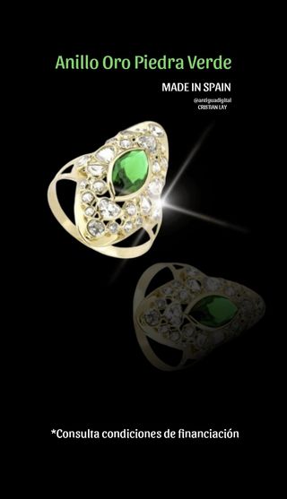 Anillo Oro Piedra Verde