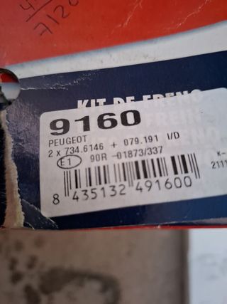 PEUGEOT 206 kit  zapatas y bombines 
