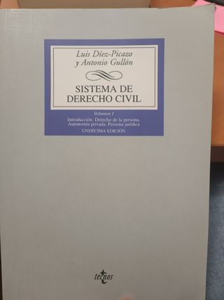 Sistema de Derecho Civil: Vol. I: Introducción. Derecho de la persona. Autonomía privada. Persona jurídica (Derecho / Law) (Spanish Edition)