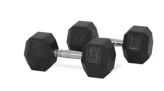 Par de mancuernas Hexagonal  de 15 Kg