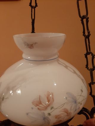 Lampadario in vetro dipinto vintage