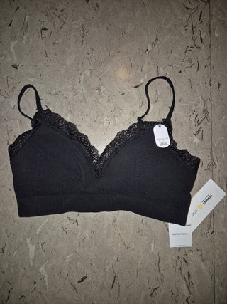 Top bralette algodón negro