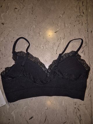 Top bralette algodón negro