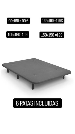 ¡Base Tapizada con 6 Patas Incluidas!