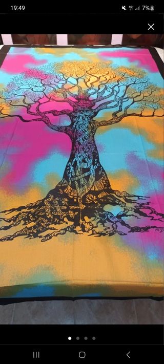 Tela multicolor árbol 
