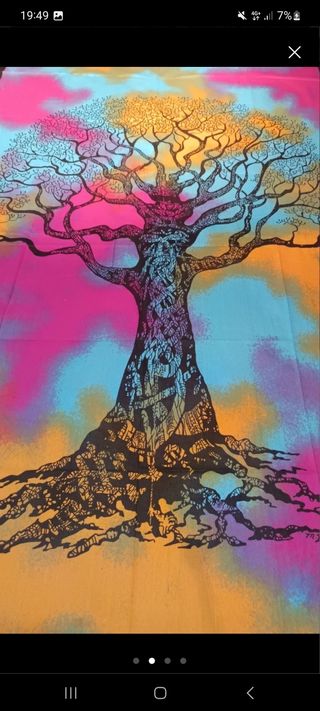 Tela multicolor árbol 