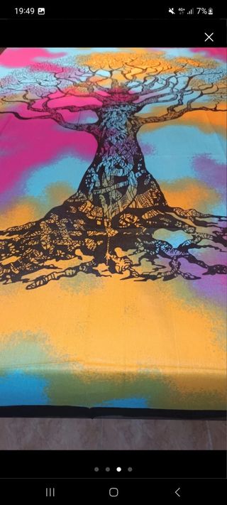 Tela multicolor árbol 