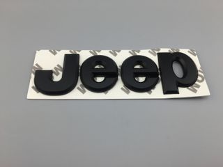 EMBLEMA METALICO JEEP NEGRO MATE ADHESIVO