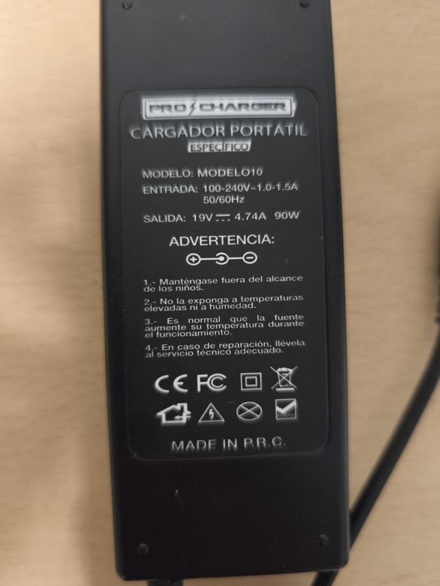 Cargador para HP 19v 4.74a