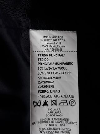 Abrigo lana El Corte Inglés