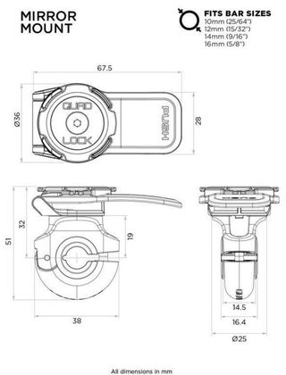 Quad Lock Espejo retrovisor Moto  mas adaptador