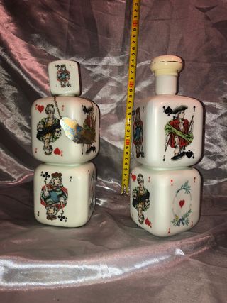 Bottiglia In Pasta Di Vetro Poker anni 40/50