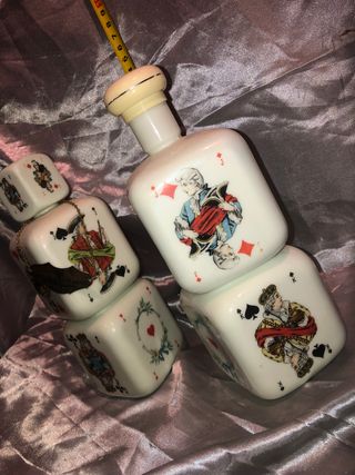 Bottiglia In Pasta Di Vetro Poker anni 40/50