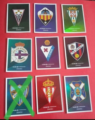 Escudos liga Hypermotion cromos Segunda División