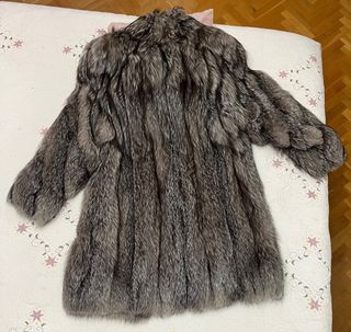 Abrigo de Piel de Zorro Plateado