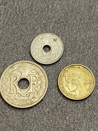 Lote 3 monedas francesas antiguas