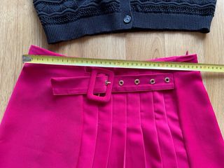 Falda mini tablas plisada hebillas Zara T.M