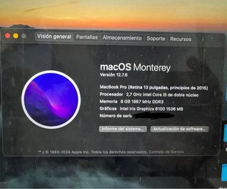 Ordenador macbook pro i5