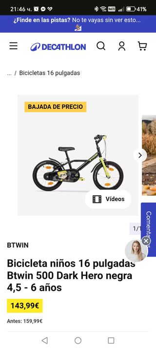 Bicicleta 16 pulgadas