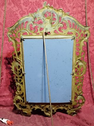 ANTIGUO MARCO BRONCE ESPEJO
