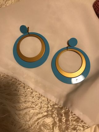 Pendientes de flamenca azul