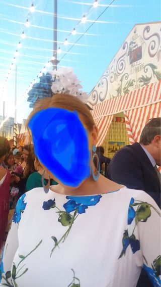 Pendientes de flamenca azul