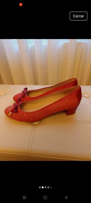 Bailarinas piel charol-textil 