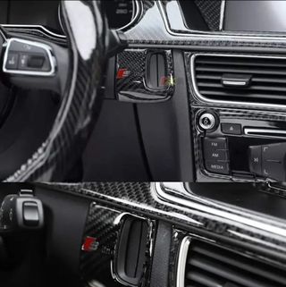 Embellecedor de carbono con logo SLine para Audi.