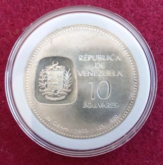 Moneda 10 Bolívares 1973 - “Doblón de Plata”