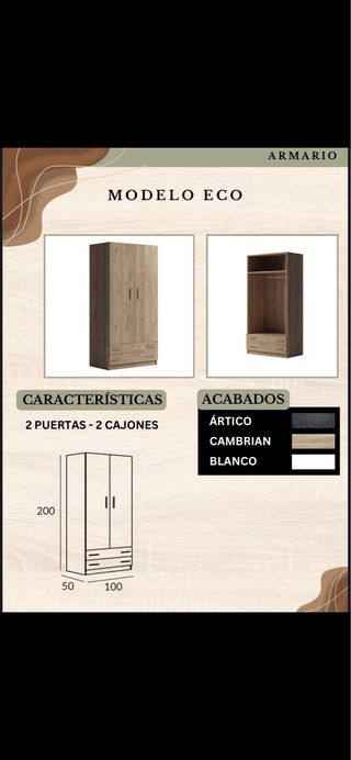 ¡¡LIQUIDACION!! Armario de 2 Puertas con 2 Cajones