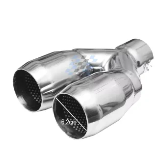 Terminal de escape doble cromado para coche