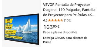 Pantalla de Proyector Diagonal 110 Pulgadas
