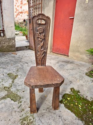 Silla de madera Antigua med s.XX