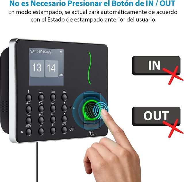 Reloj para fichar biométrico