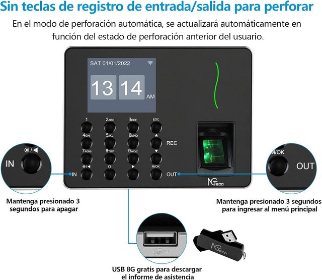 Reloj para fichar biométrico