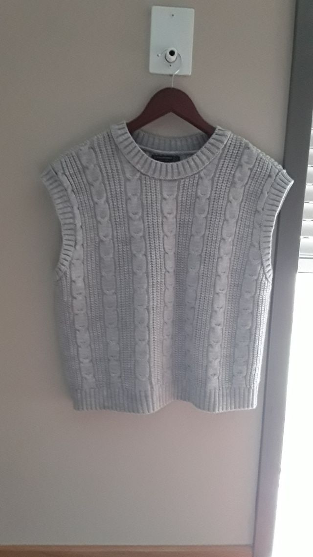 CHALECO MUJER PUNTO GRIS