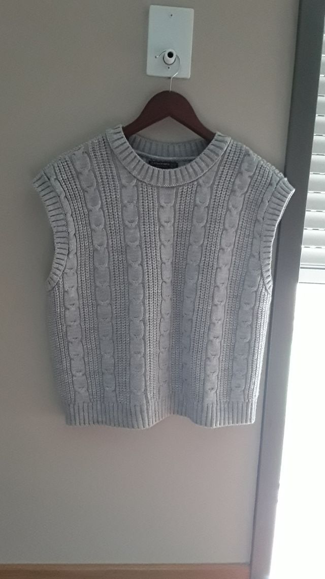 CHALECO MUJER PUNTO GRIS