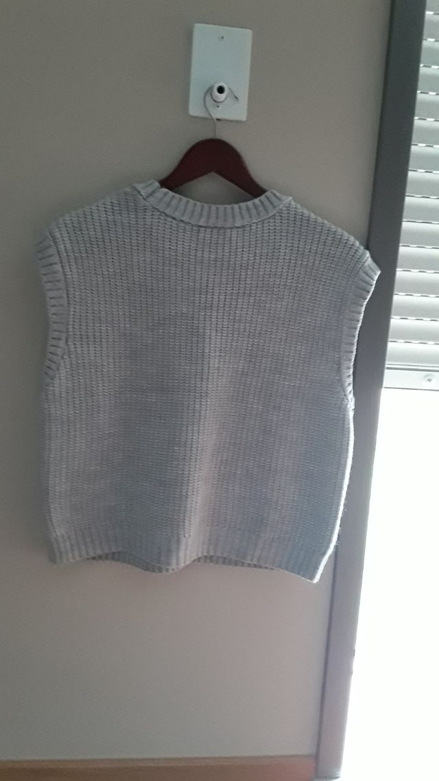 CHALECO MUJER PUNTO GRIS