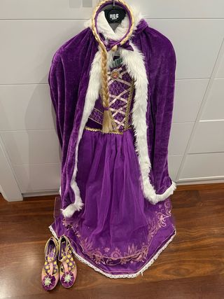 Disfraz Rapuncel con capa y zapatos
