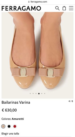 Bailarinas Varina Ferragamo talla 37 nude
