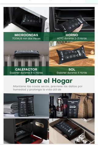 Deumidificatore riutilizzabile per auto e casa