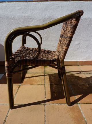 4 Sillones exterior aluminio y ratán sintético