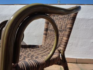 4 Sillones exterior aluminio y ratán sintético