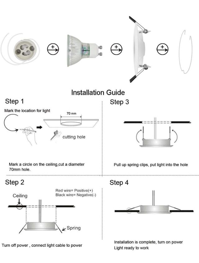 Focos empotrables  G10 blanco 6 unidades