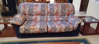 sofa cama de tres plazas estampado