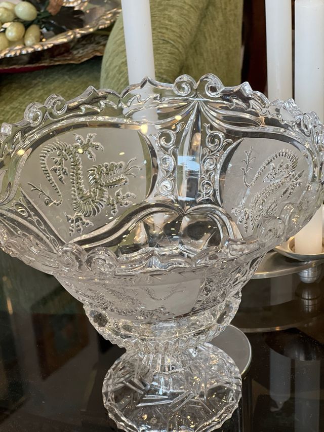 CENTRO DE MESA VINTAGE HOFBAUER DISEÑO DRAGONES