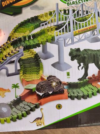 Scalextric de dinosaurio