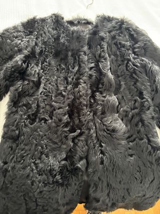 Abrigo negro piel oveja talla m 