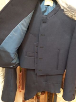 Traje de flamenco ojo de perdiz azul